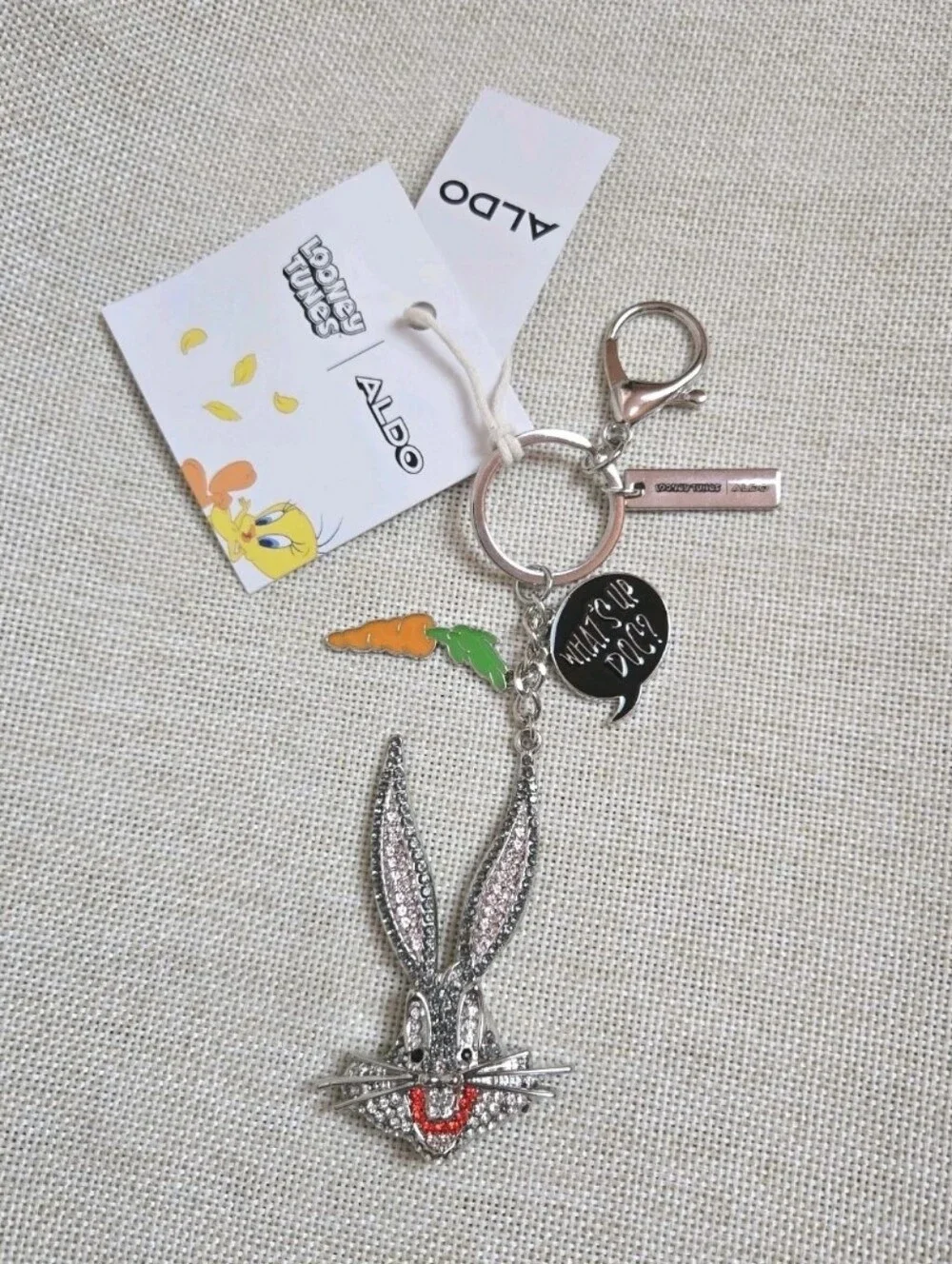 Looney Tunes X Aldo Bugs Bunny Bling Keychain Bag Charm Limited Edition NWT